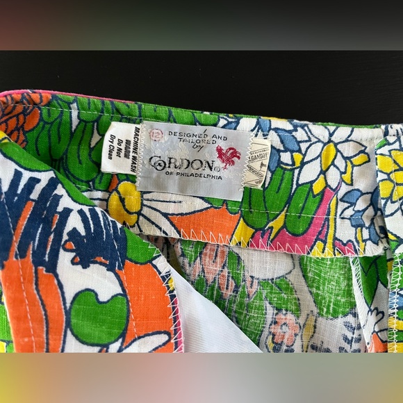 70's Vintage Gordon of Philadelphia Rainbow Green Safari Wide Leg Pants - Picture 3 of 5